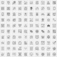 conjunto de 100 iconos de línea de negocios creativos vector