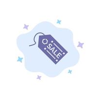 Ecommerce Shopping Tag Sale Blue Icon on Abstract Cloud Background vector