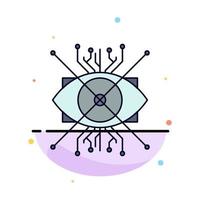 Ar augmentation cyber eye lens Flat Color Icon Vector