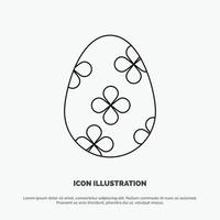 Decoration Easter Easter Egg Egg Line Icon Vector