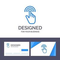 Creative Business Card and Logo template Finger Gestures Hand Interface Tap Vector Illustration