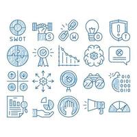 Swot Analysis Strategy icon hand drawn illustration vector