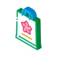 flower shop bag isometric icon vector illustration