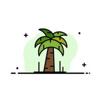 Palm Tree Brazil Business Logo Template Flat Color vector