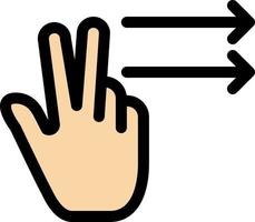 Fingers Gesture Right  Flat Color Icon Vector icon banner Template