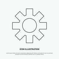 Setting Cog Gear Line Icon Vector