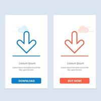 Arrow Down Direction Download  Blue and Red Download and Buy Now web Widget Card Template vector