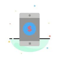 aplicación móvil aplicación móvil dólar abstracto color plano icono plantilla vector