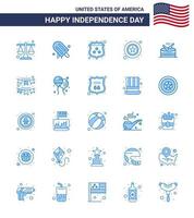 25 USA Blue Pack of Independence Day Signs and Symbols of instrument sign american star men Editable USA Day Vector Design Elements