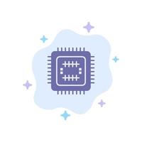 System Tech Technology Cpu Blue Icon on Abstract Cloud Background vector