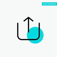 Instagram Up Upload turquoise highlight circle point Vector icon