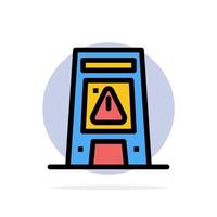 Floor Signal Signaling Warning Wet Abstract Circle Background Flat color Icon vector