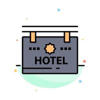 Hotel Sign Board Location Abstract Flat Color Icon Template vector