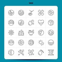 OutLine 25 Skin Icon set Vector Line Style Design Black Icons Set Linear pictogram pack Web and Mobile Business ideas design Vector Illustration