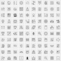 conjunto de 100 iconos de línea de negocios creativos vector