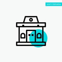 Building Office Ticket Urban turquoise highlight circle point Vector icon