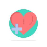 Heart Love Add Plus Abstract Circle Background Flat color Icon vector