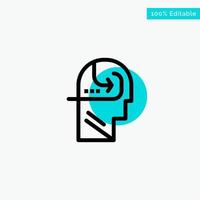 Learning Skill Mind Head turquoise highlight circle point Vector icon