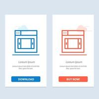 Web Design Mobile  Blue and Red Download and Buy Now web Widget Card Template vector
