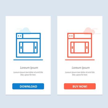 Web Design Mobile  Blue and Red Download and Buy Now web Widget Card Template vector