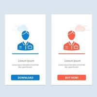 Bellboy Bellhop Doorman Hotel Service  Blue and Red Download and Buy Now web Widget Card Template vector