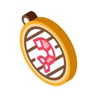 cooking shrimp on bbq isometric icon vector illustration