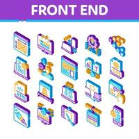 Front End Development Isometric Icons Set Vector