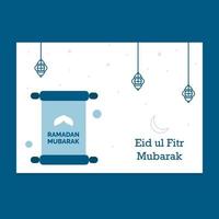 Eid Mubarak greeting Card Illustration vector