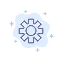 Setting Cog Gear Blue Icon on Abstract Cloud Background vector