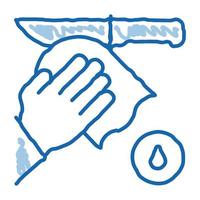 Knife Cleaning doodle icon hand drawn illustration vector