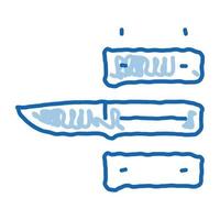 mango de cuchillo doodle icono dibujado a mano ilustración vector