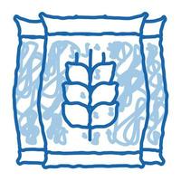 Wheat Bags doodle icon hand drawn illustration vector