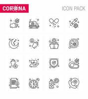 COVID19 corona virus contamination prevention Blue icon 25 pack such as night virus drugs pipette dropper viral coronavirus 2019nov disease Vector Design Elements