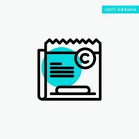 Copy Copyright Restriction Right File turquoise highlight circle point Vector icon