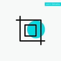 Crop Tool Transform turquoise highlight circle point Vector icon