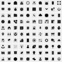 Set of 100 Universal Solid Icons vector