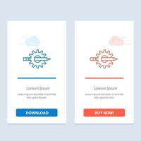 Content Writing Design Development Gear Production  Blue and Red Download and Buy Now web Widget Card Template vector