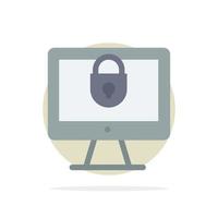 Computer Internet Lock Security Abstract Circle Background Flat color Icon vector