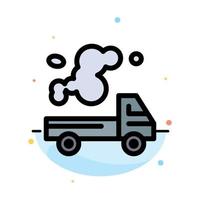 Automobile Truck Emission Gas Pollution Abstract Flat Color Icon Template vector