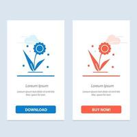 Flora Floral Flower Nature Spring  Blue and Red Download and Buy Now web Widget Card Template vector