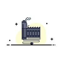 Consumption resource energy factory manufacturing Flat Color Icon Vector