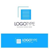 Document File User Interface Blue Solid Logo with place for tagline vector