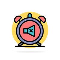 Alarm Clock Mute Off Sound Abstract Circle Background Flat color Icon vector