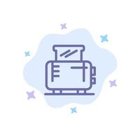 Electric Home Machine Toaster Blue Icon on Abstract Cloud Background vector