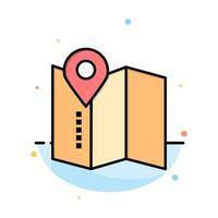 Location Map Service Pin Abstract Flat Color Icon Template vector