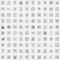 Set of 100 Creative Business Line Icons vector