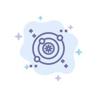 Galaxy Orbit Space Blue Icon on Abstract Cloud Background vector