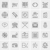 25 iconos de negocios universales vector ilustración de icono creativo para usar en proyectos relacionados con la web y dispositivos móviles