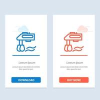 Mixer Kitchen Manual Blender  Blue and Red Download and Buy Now web Widget Card Template vector