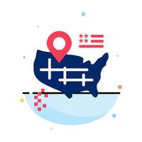 Location Map American Abstract Flat Color Icon Template vector